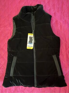 Forcast Black Velvet-Look Jacket with Satin Lining